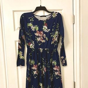 Blue Floral Maxi Dress